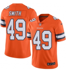 Men's Nike Denver Broncos #49 Dennis Smith Elite Orange Rush Vapor Untouchable NFL Jersey