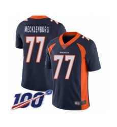 Men's Denver Broncos #77 Karl Mecklenburg Navy Blue Alternate Vapor Untouchable Limited Player 100th Season Football Jersey