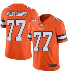 Men's Nike Denver Broncos #77 Karl Mecklenburg Limited Orange Rush Vapor Untouchable NFL Jersey