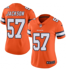 Women's Nike Denver Broncos #57 Tom Jackson Limited Orange Rush Vapor Untouchable NFL Jersey