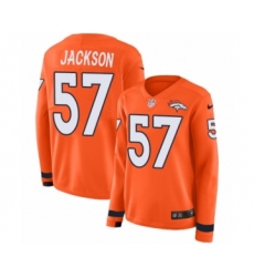 Women's Nike Denver Broncos #57 Tom Jackson Limited Orange Therma Long Sleeve NFL Jersey
