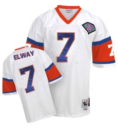 Mitchell And Ness Denver Broncos #7 John Elway White With 75TH Patch Authentic Throwback NFL Jersey Mitchell And Ness Denver Broncos #7 John Elway White With 75TH Patch Authentic Throwback NFL Jersey