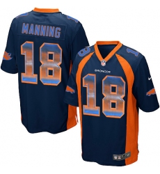 Youth Nike Denver Broncos #18 Peyton Manning Limited Navy Blue Strobe NFL Jersey