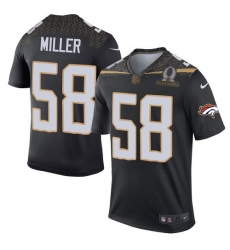 Men's Nike Denver Broncos #58 Von Miller Elite Black Team Irvin 2016 Pro Bowl NFL Jersey