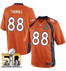 Men's Nike Denver Broncos #88 Demaryius Thomas Limited Orange Team Color Super Bowl 50 Bound NFL Jersey