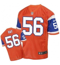 Men's Nike Denver Broncos #56 Shane Ray Elite Orange Throwback NFL Jersey