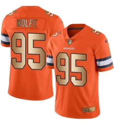 Men's Nike Denver Broncos #95 Derek Wolfe Limited Orange/Gold Rush NFL Jersey