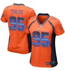 Women's Nike Denver Broncos #95 Derek Wolfe Limited Orange Strobe NFL Jersey