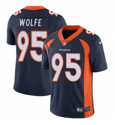 Youth Nike Denver Broncos #95 Derek Wolfe Navy Blue Alternate Vapor Untouchable Limited Player NFL Jersey