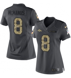 Women's Nike Denver Broncos #8 Brandon McManus Limited Black 2016 Salute to Service NFL Jersey