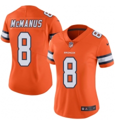 Women's Nike Denver Broncos #8 Brandon McManus Limited Orange Rush Vapor Untouchable NFL Jersey