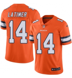 Men's Nike Denver Broncos #14 Cody Latimer Elite Orange Rush Vapor Untouchable NFL Jersey