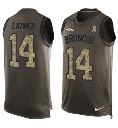 Men's Nike Denver Broncos #14 Cody Latimer Limited Green Salute to Service Tank Top NFL Jersey
