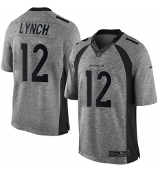 Men's Nike Denver Broncos #12 Paxton Lynch Limited Gray Gridiron NFL Jersey