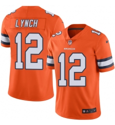 Men's Nike Denver Broncos #12 Paxton Lynch Limited Orange Rush Vapor Untouchable NFL Jersey