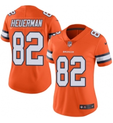 Women's Nike Denver Broncos #82 Jeff Heuerman Limited Orange Rush Vapor Untouchable NFL Jersey