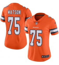 Women's Nike Denver Broncos #75 Menelik Watson Limited Orange Rush Vapor Untouchable NFL Jersey