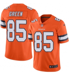 Youth Nike Denver Broncos #85 Virgil Green Limited Orange Rush Vapor Untouchable NFL Jersey