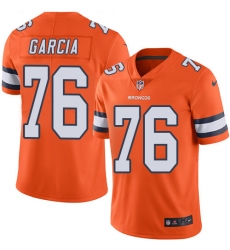 Youth Nike Denver Broncos #76 Max Garcia Limited Orange Rush Vapor Untouchable NFL Jersey