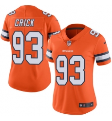 Women's Nike Denver Broncos #93 Jared Crick Limited Orange Rush Vapor Untouchable NFL Jersey