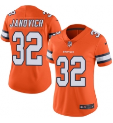 Women's Nike Denver Broncos #32 Andy Janovich Limited Orange Rush Vapor Untouchable NFL Jersey