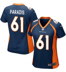 Women's Nike Denver Broncos #61 Matt Paradis Game Navy Blue Alternate NFL Jersey