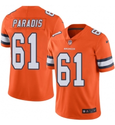 Youth Nike Denver Broncos #61 Matt Paradis Limited Orange Rush Vapor Untouchable NFL Jersey