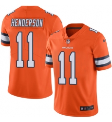 Youth Nike Denver Broncos #11 Carlos Henderson Limited Orange Rush Vapor Untouchable NFL Jersey