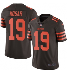 Men's Nike Cleveland Browns #19 Bernie Kosar Limited Brown Rush Vapor Untouchable NFL Jersey