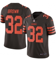 Men's Nike Cleveland Browns #32 Jim Brown Limited Brown Rush Vapor Untouchable NFL Jersey