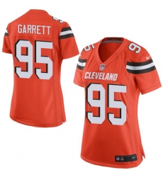 Women's Nike Cleveland Browns #95 Myles Garrett Game Orange Alternate NFL Jersey