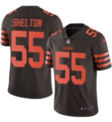 Men's Nike Cleveland Browns #55 Danny Shelton Limited Brown Rush Vapor Untouchable NFL Jersey