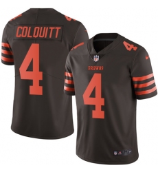 Men's Nike Cleveland Browns #4 Britton Colquitt Limited Brown Rush Vapor Untouchable NFL Jersey