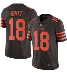 Men's Nike Cleveland Browns #18 Kenny Britt Limited Brown Rush Vapor Untouchable NFL Jersey