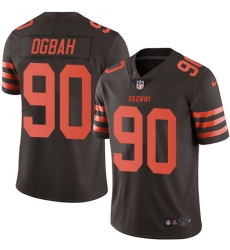 Men's Nike Cleveland Browns #90 Emmanuel Ogbah Limited Brown Rush Vapor Untouchable NFL Jersey