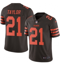 Men's Nike Cleveland Browns #21 Jamar Taylor Limited Brown Rush Vapor Untouchable NFL Jersey