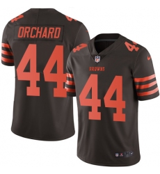 Men's Nike Cleveland Browns #44 Nate Orchard Limited Brown Rush Vapor Untouchable NFL Jersey