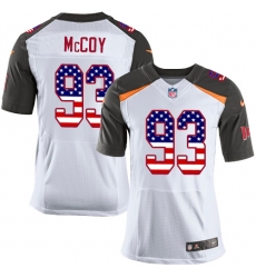 Men's Nike Tampa Bay Buccaneers #93 Gerald McCoy Elite White Road USA Flag Fashion NFL Jersey