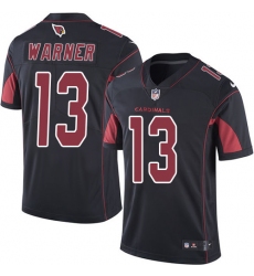 Men's Nike Arizona Cardinals #13 Kurt Warner Limited Black Rush Vapor Untouchable NFL Jersey