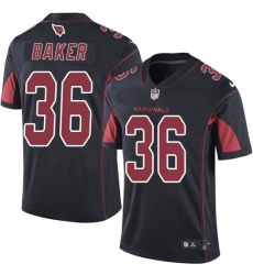 Men's Nike Arizona Cardinals #36 Budda Baker Elite Black Rush Vapor Untouchable NFL Jersey