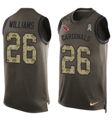 Men's Nike Arizona Cardinals #26 Brandon Williams Limited Green Salute to Service Tank Top NFL Jersey