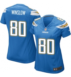 Women's Nike Los Angeles Chargers #80 Kellen Winslow Game Electric Blue Alternate NFL Jersey