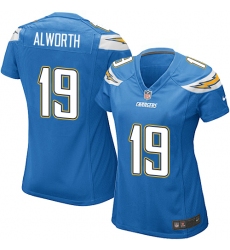 Women's Nike Los Angeles Chargers #19 Lance Alworth Game Electric Blue Alternate NFL Jersey