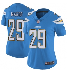 Women's Nike Los Angeles Chargers #29 Craig Mager Electric Blue Alternate Vapor Untouchable Limited Player NFL Jersey