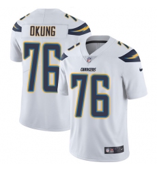 Men's Nike Los Angeles Chargers #76 Russell Okung White Vapor Untouchable Limited Player NFL Jersey