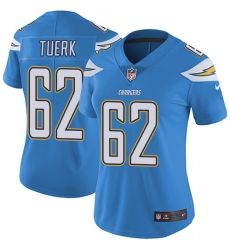 Women's Nike Los Angeles Chargers #62 Max Tuerk Elite Electric Blue Alternate NFL Jersey