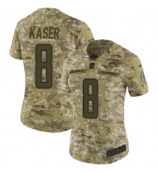 Women's Nike Los Angeles Chargers #8 Drew Kaser Limited Camo 2018 Salute to Service NFL Jersey