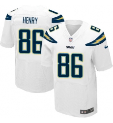 Men's Nike Los Angeles Chargers #86 Hunter Henry Elite White NFL Jersey