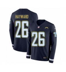 Men's Nike Los Angeles Chargers #26 Casey Hayward Limited Navy Blue Therma Long Sleeve NFL Jersey