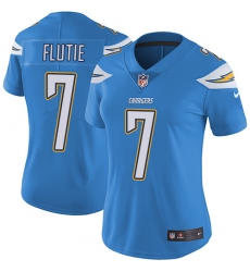 Women's Nike Los Angeles Chargers #7 Doug Flutie Elite Electric Blue Alternate NFL Jersey